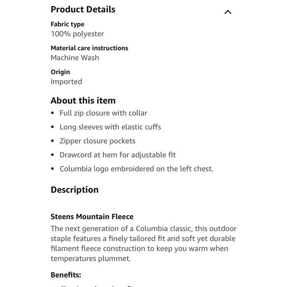 Columbia Men’s Steens Mountain 2.0 Full- Zip Fleece Jacket - Picture 16 of 16